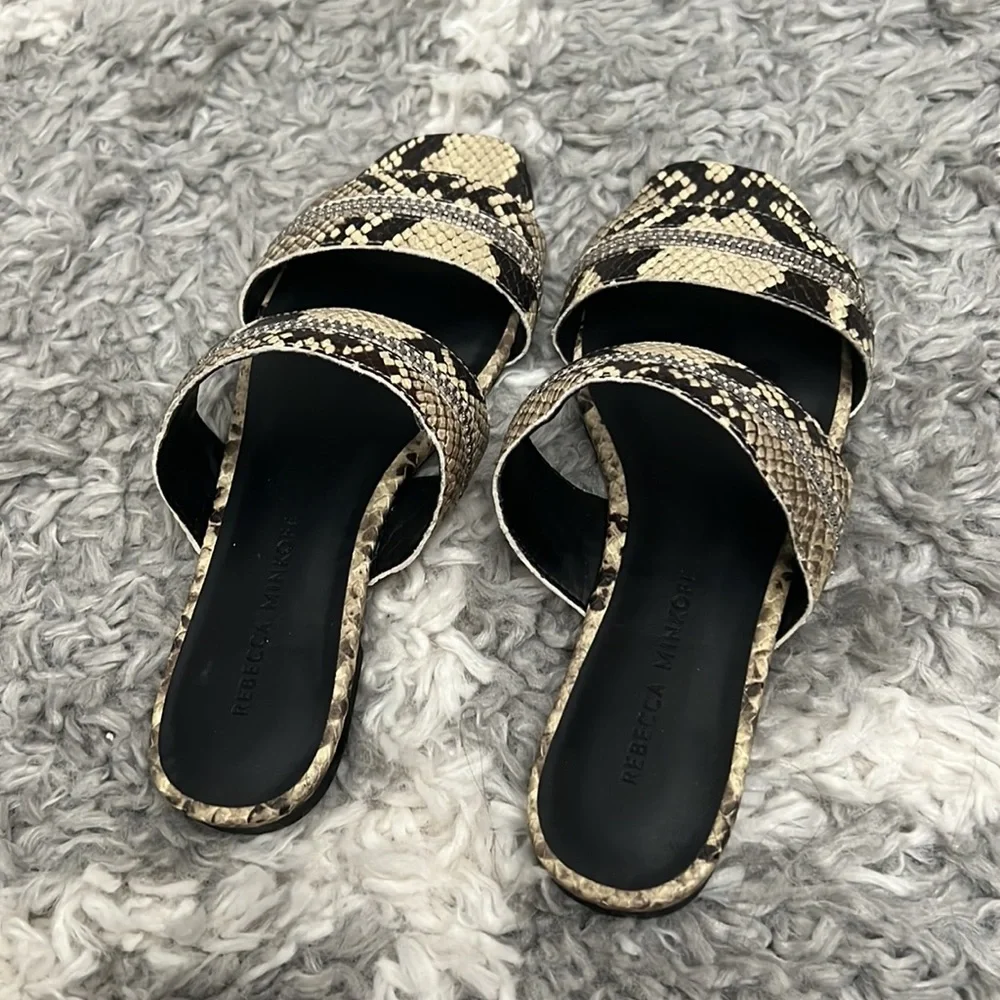 Rebecca Minkoff Marciann Genuine Leather Sandals Snakeskin Slip-on Style Size 6